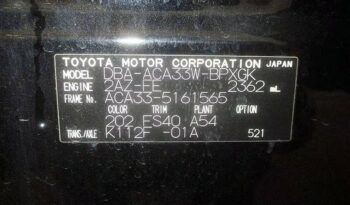 TOYOTA VANGUARD, 240S, 2008, S/N 244154 complet